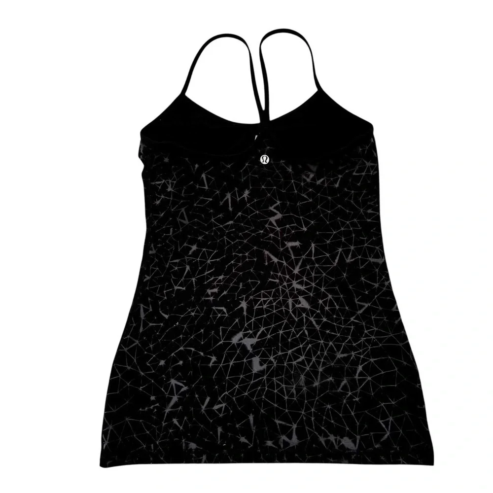 Lululemon Power Y Tank Luon Star Crushed Coal Black Black size 6 - Picture 4 of 12